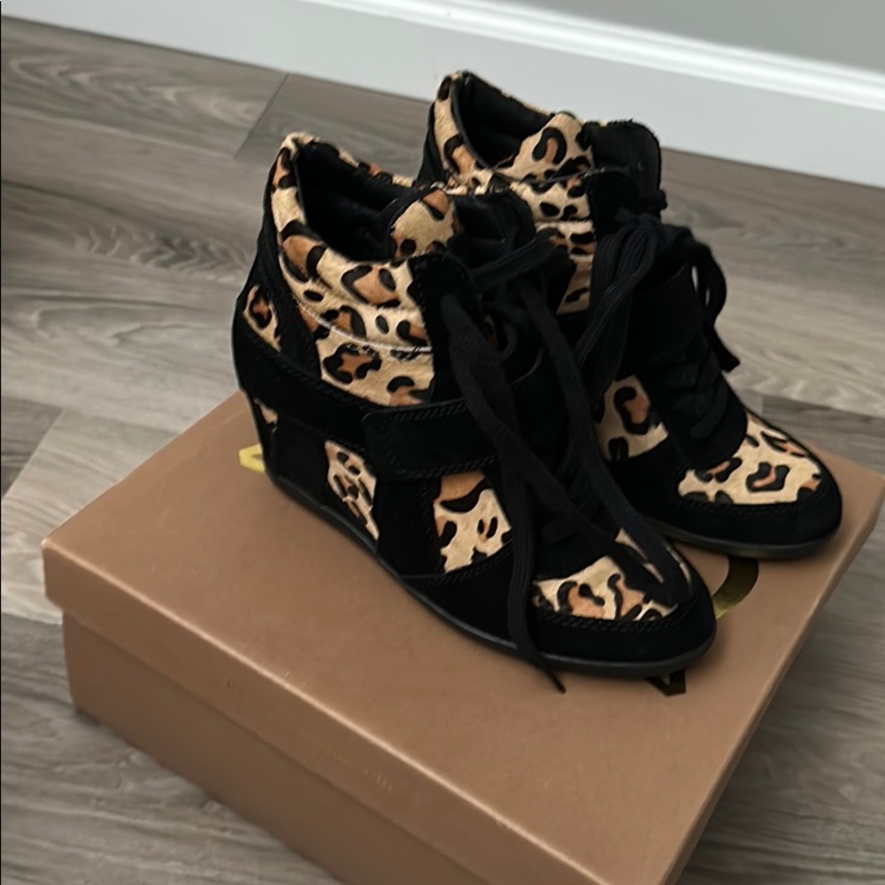 Ash leopard wedge sneakers
